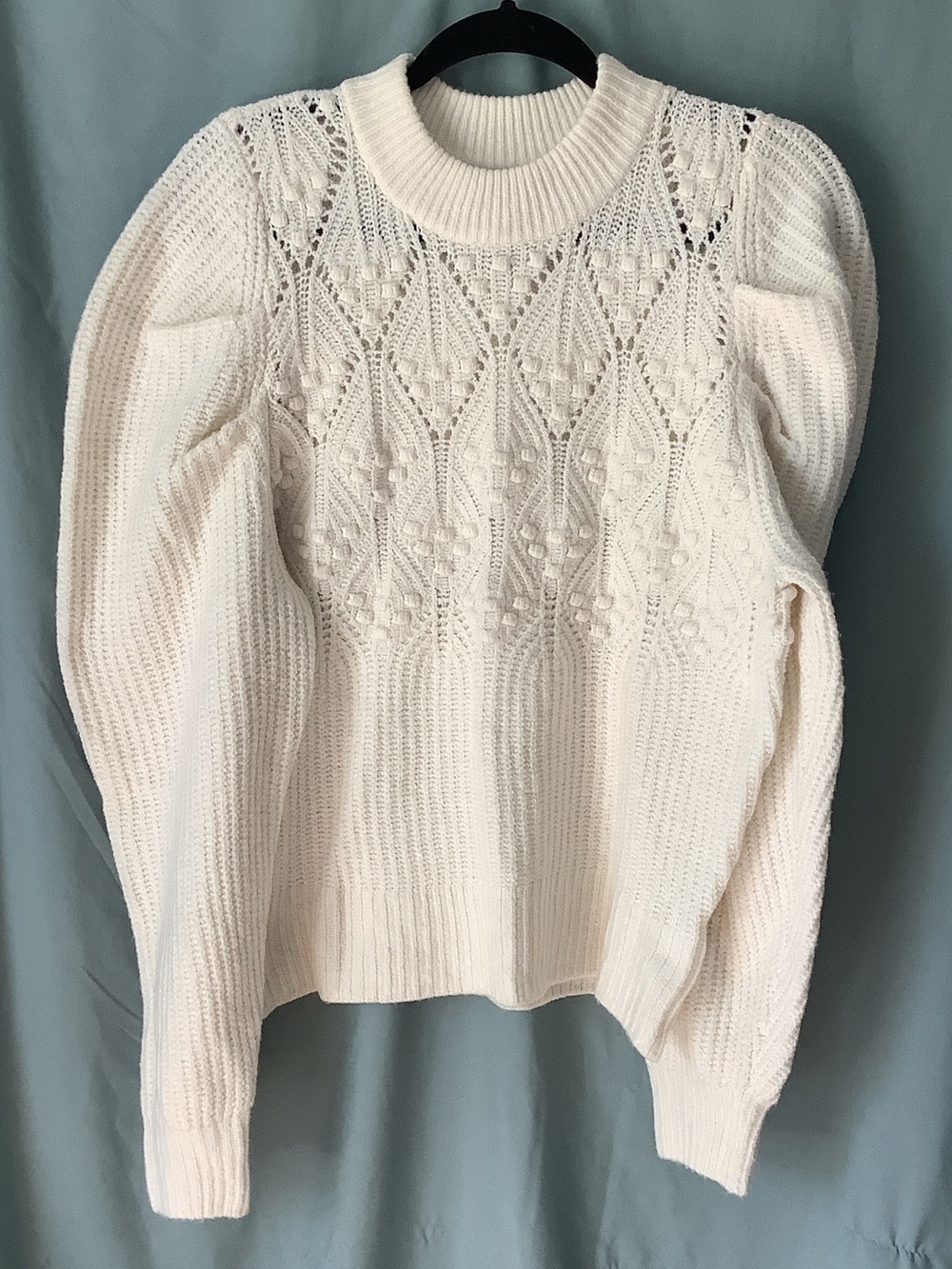 a new day Cream Textured Knit Crewneck Sweater NWOT